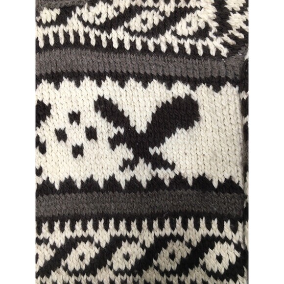 American Eagle Sweater Chowichan Style Chunky Knit Wool Cowl Shawl Collar Mens L - Picture 3 of 11